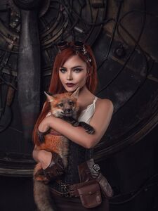 Vazou o ensaio fotográfico steampunk de Kalinka fox nua do Patreon.
